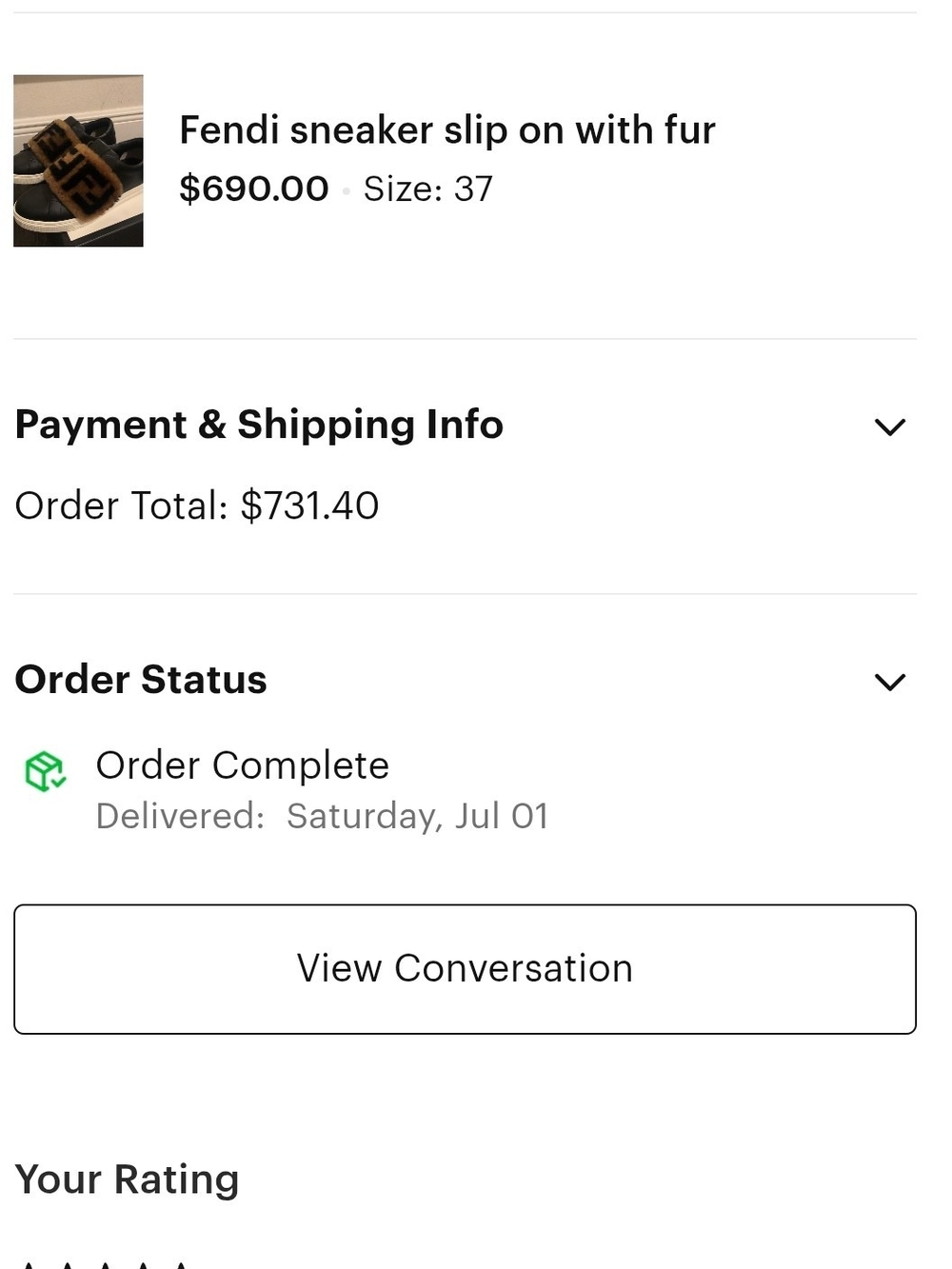 Fendi Black Leather Sneakers with Brown Shearling FF Strap - Picture 2 of 16